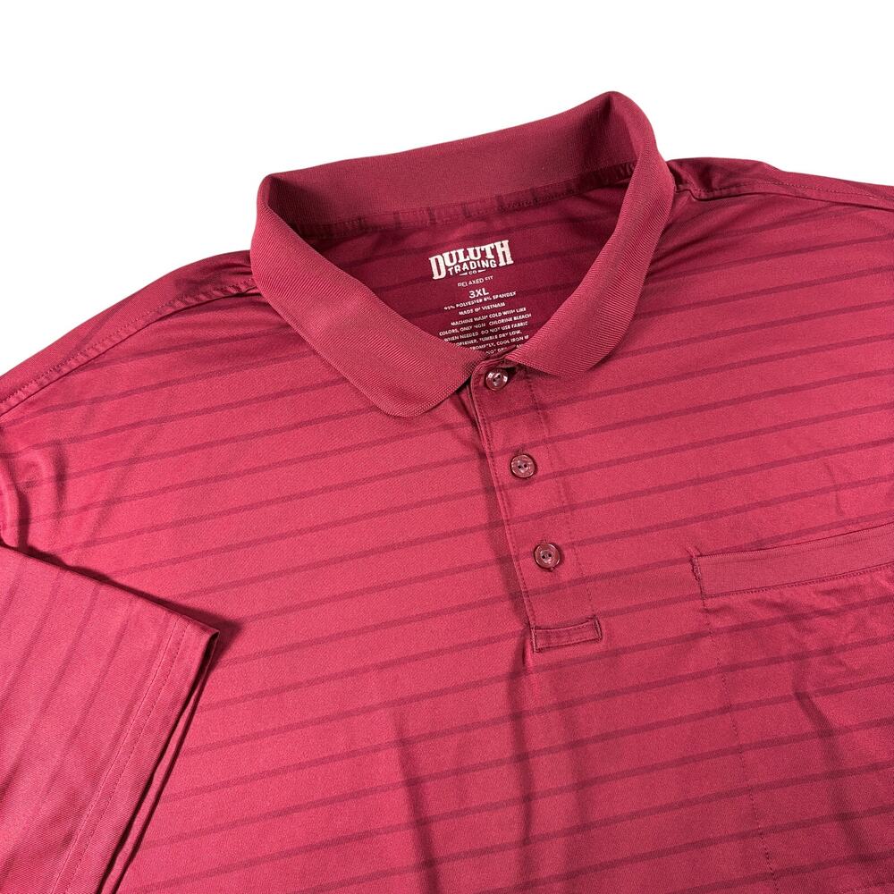 Duluth Trading Co. Red Striped Polo Relaxed Fit Sz 3XL *READ*